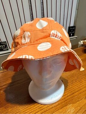 Edc electric daisy carnival Orange Polka Dot Bucket Hat insomniac L/XL NWOT